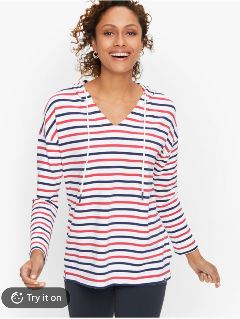 Talbots Split Neck Pullover Hoodie size medium